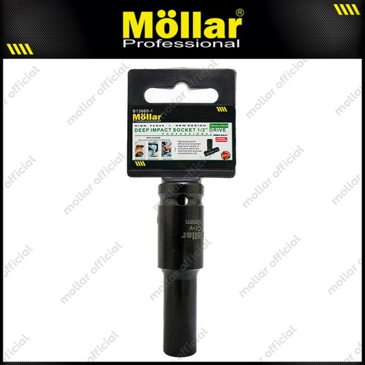 MOLLAR B13660 Mata Sok Panjang 1/2" 6PT 10 mm / Deep Socket