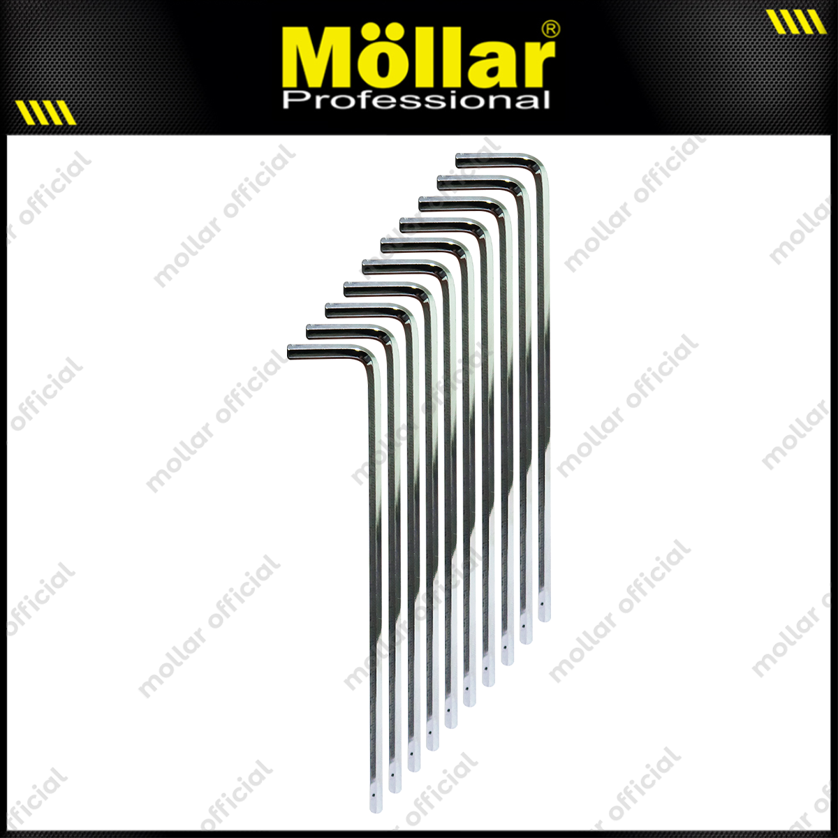 MOLLAR 10 Pcs 4 Mm Flat Kunci L Panjang Long Hex Key Wrench Hexagonal