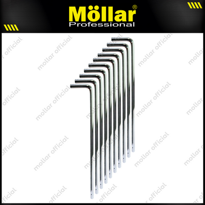 MOLLAR 10 Pcs 4 Mm Flat Kunci L Panjang Long Hex Key Wrench Hexagonal