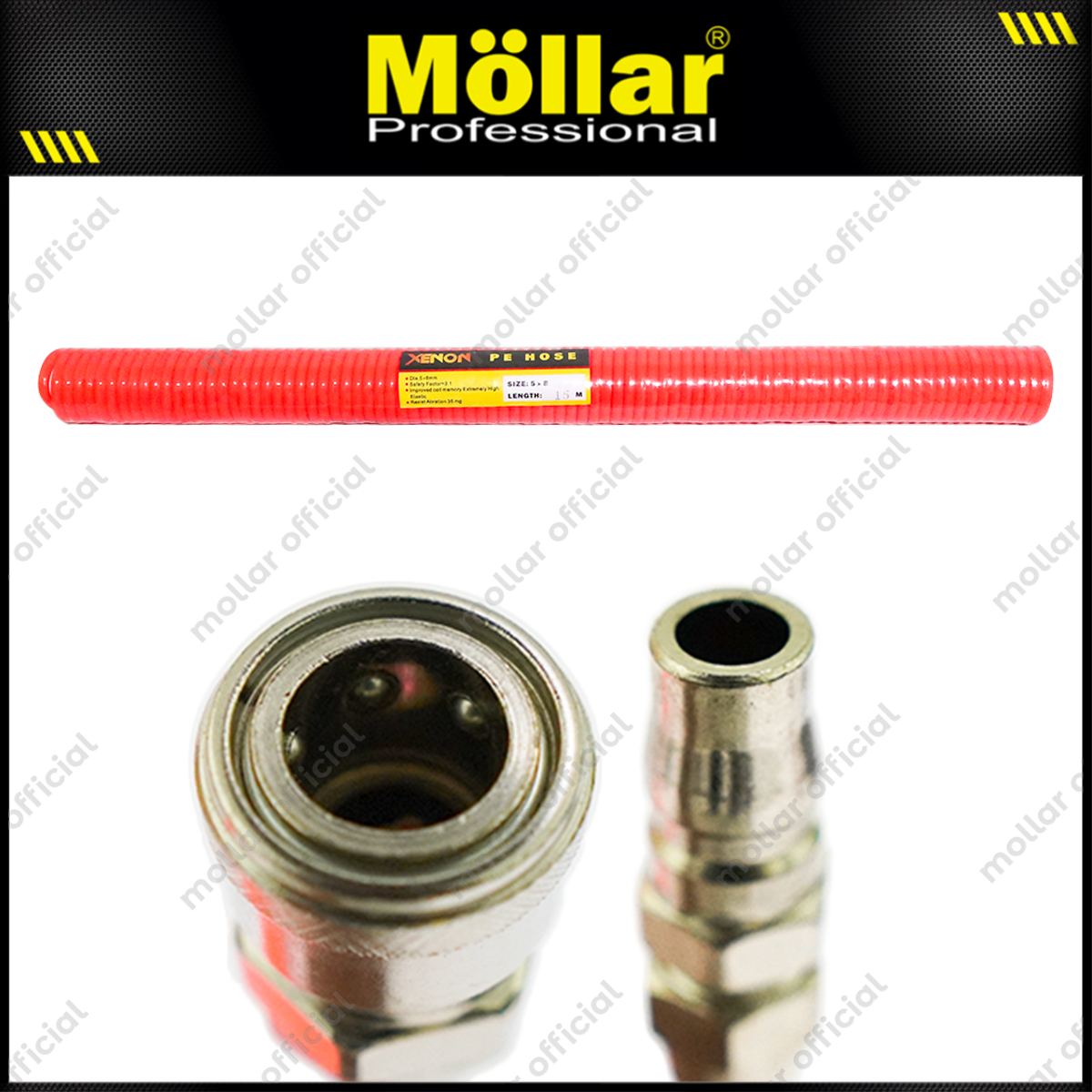 XENON Selang Spiral 15 meter / Selang Recoil PE Merah