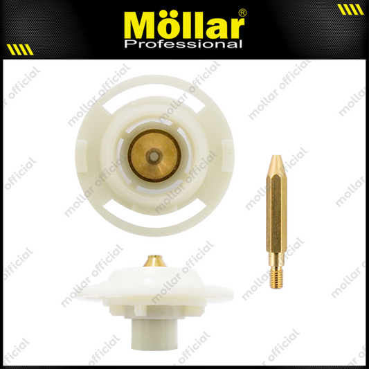 MOLLAR Brass Nozzle & Needle Set Putih untuk ESG450/CSG451