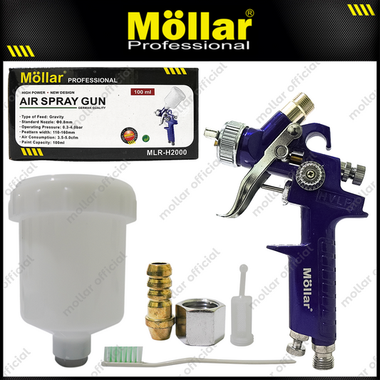 MOLLAR H2000P Spray Gun HVLP Tabung Plastik / Semprotan Cat