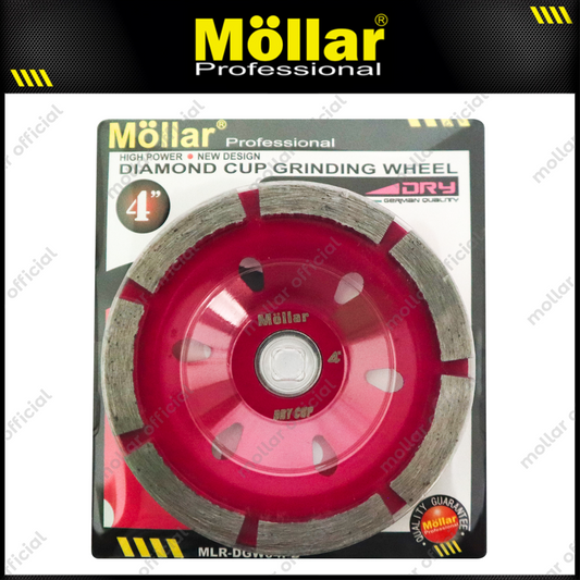MOLLAR Diamond Cup Grinding Wheel Pink Dry 4"