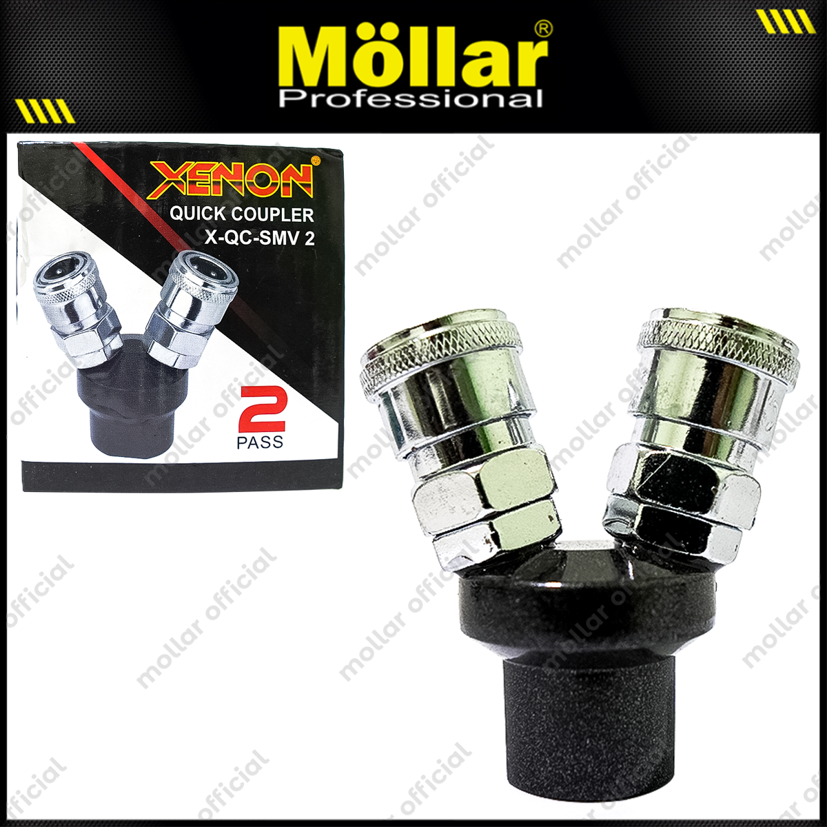 XENON Kopler Angin 1/4" Cabang 2 QC-SMV