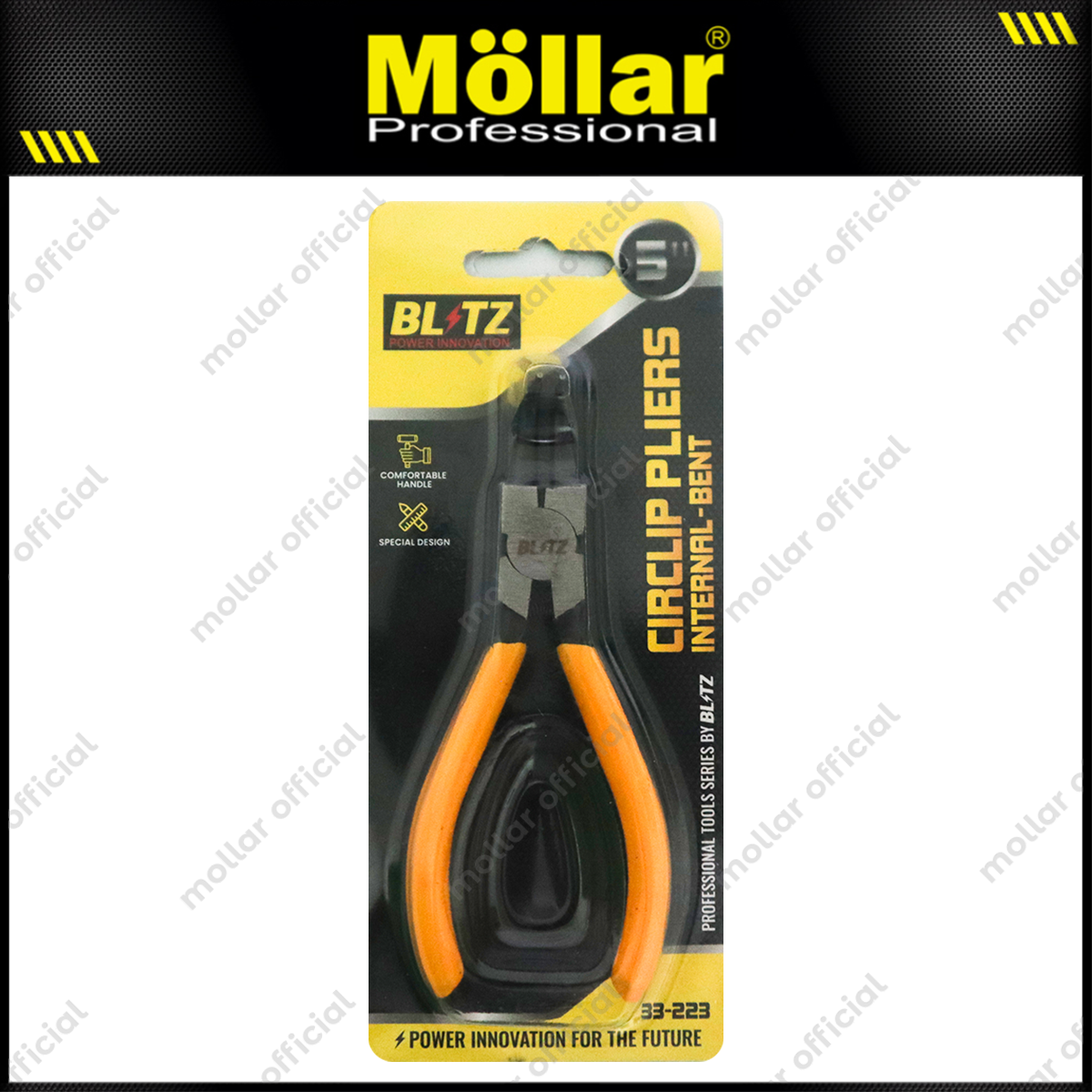BLITZ 33-223 Tang Circlip Bengkok Tutup 5" / Tang Snapring Internal Bent