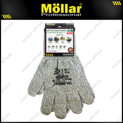 MOLLAR GAC40 Sarung Tangan Safety Anti Potong HDPE (9/L)