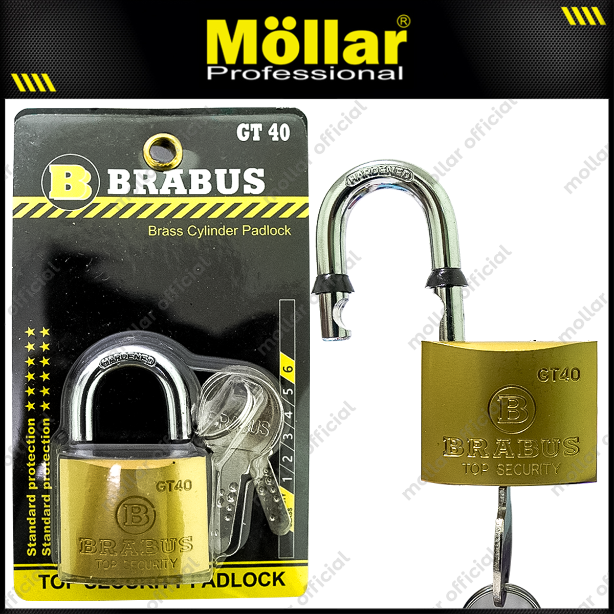 BRABUS GT40 Gembok Kuningan 40 mm Short / Gembok Leher Pendek