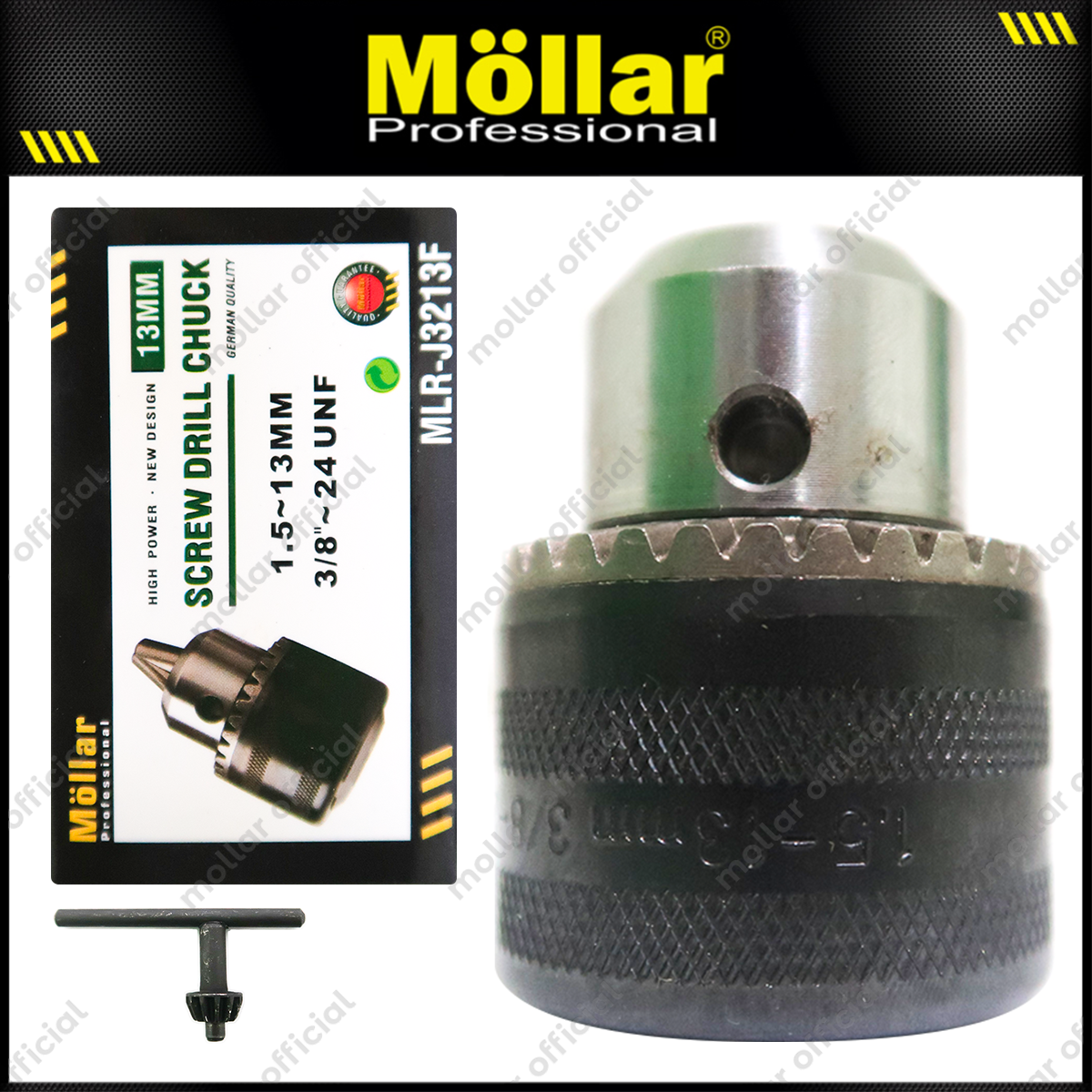 MOLLAR J3213F Kepala Bor Listrik 13 mm 3/8" 24 UNF