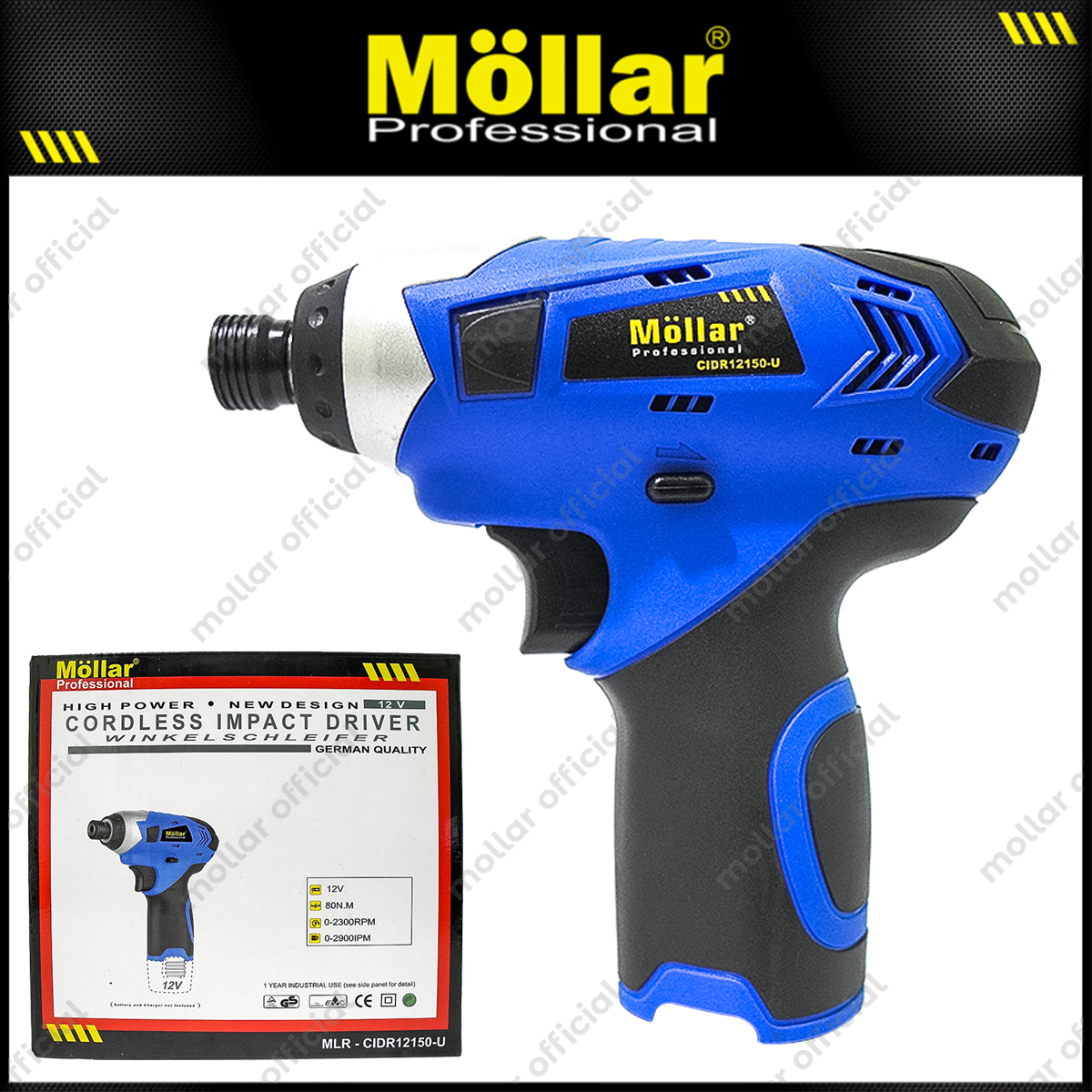 MOLLAR CIDR12150-U POLOSAN Cordless Impact Driver 12V Tanpa Baterai & Charger