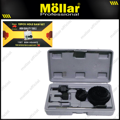 BISON D40135 Hole Saw Set 13 pcs / Mata Bor Holesaw Kayu
