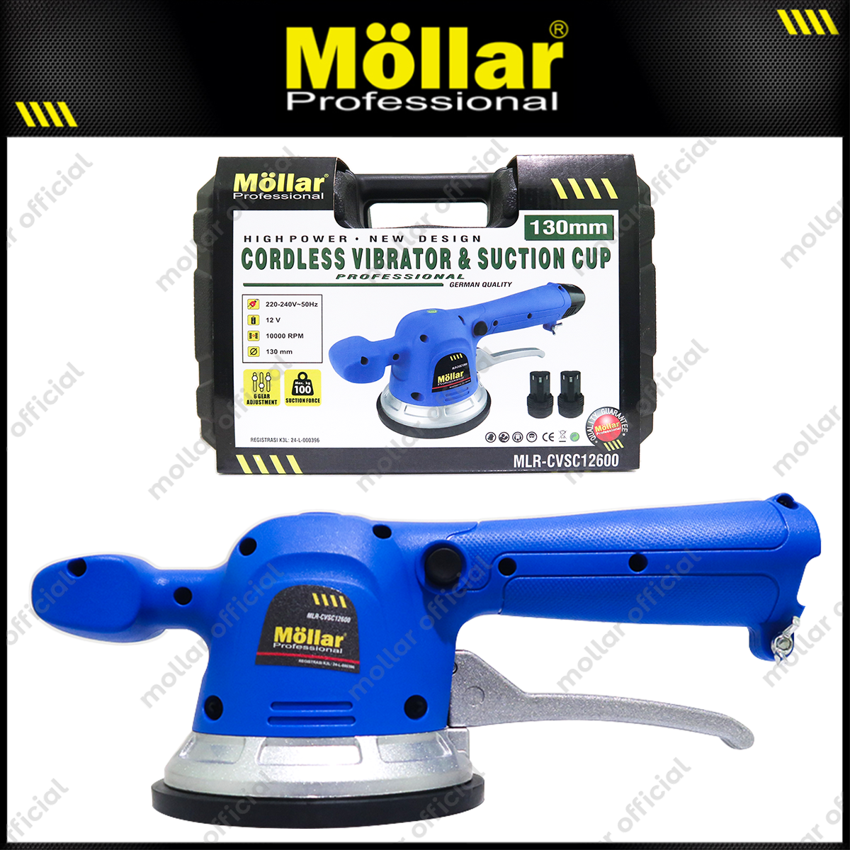 MOLLAR CVSC12600 Mesin Pasang Keramik Baterai 12V / Cordless Vibrator Suction Cup