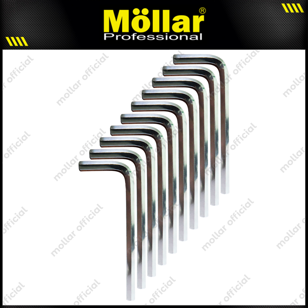 MOLLAR 10 Pcs 6 Mm Flat Kunci L Pendek Short Hex Key Wrench Hexagonal