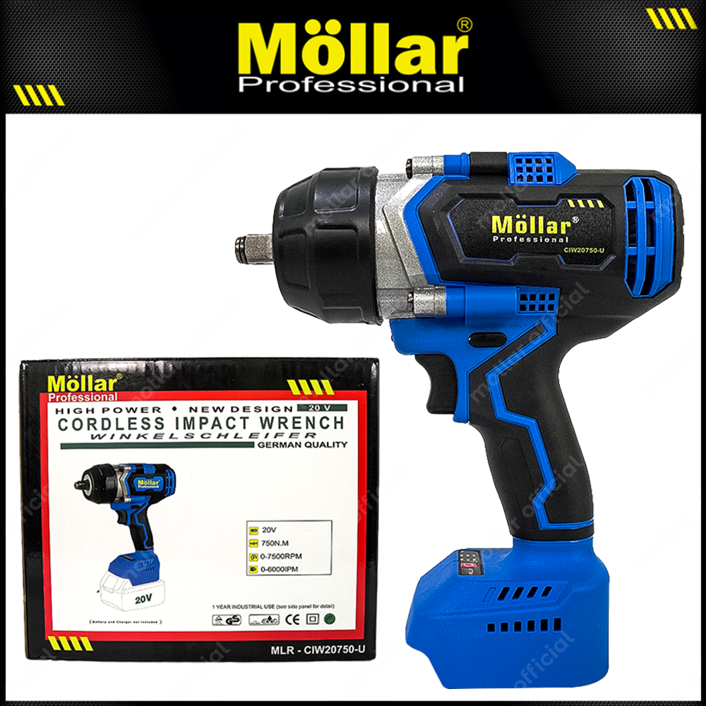MOLLAR CIW20750-U POLOSAN Cordless Impact Wrench 20V Tanpa Baterai & Charger