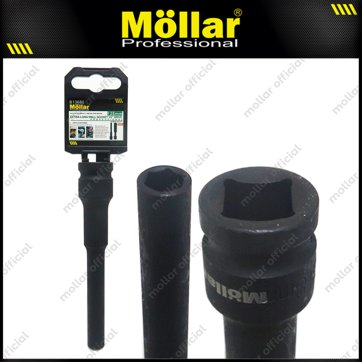 MOLLAR B13680 Mata Sok Impact Panjang Extra Long 128 mm 1/2" 6PT 8 mm