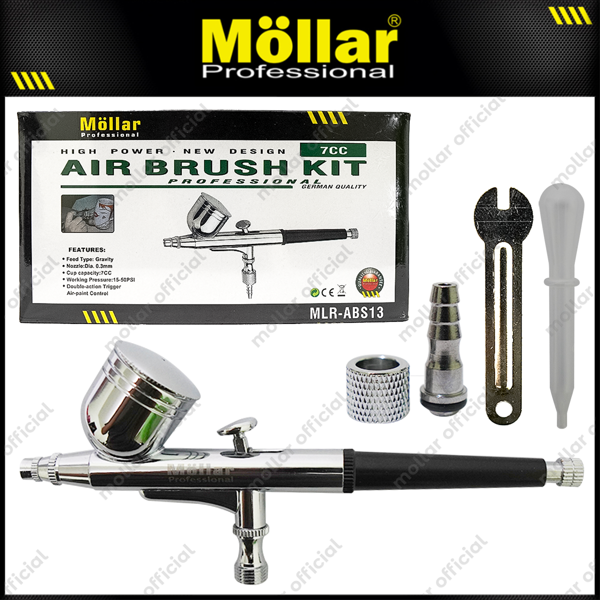 MOLLAR MLR-ABS13 Spray Gun Air Brush Kit 7 cc SAB13
