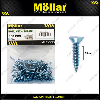 MOLLAR 93-046 Sekrup FH 6 x 5/8 - 100 pcs