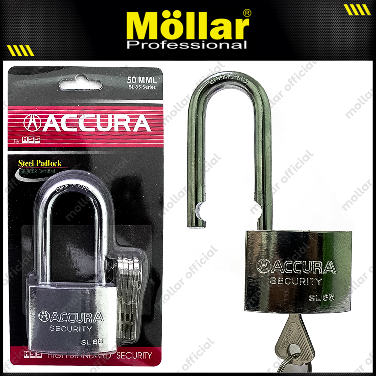 ACCURA SL85-LP Gembok Besi 50 mm Long / Gembok Leher Panjang