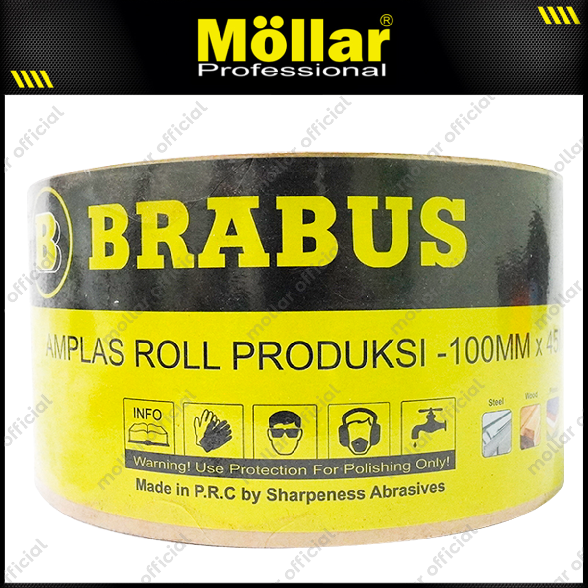 BRABUS No. 400 Amplas Roll  45 meter Kain Abrasive Cloth Kayu Tembok