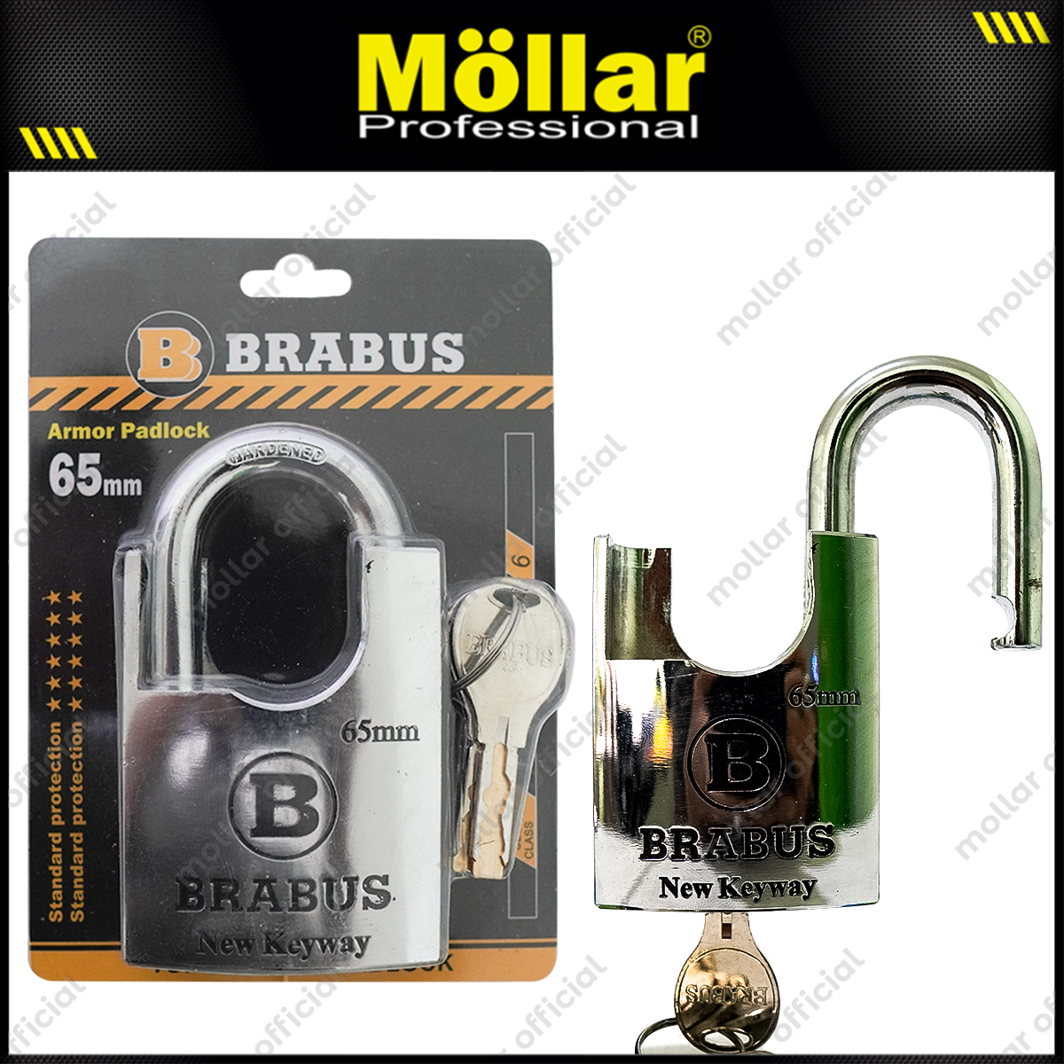 BRABUS Gembok Jaket Jumbo New Keyway 65 mm