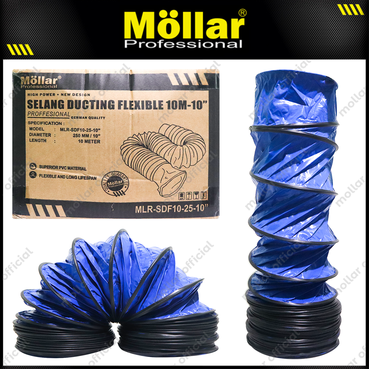 MOLLAR MLR-SDF10-25-10" Selang Blower Ventilator 10 meter - 10"