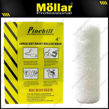 PINEHILL PH-860-White-GD Refill Bulu Kuas Roll Microfiber 4" Set 10 pcs