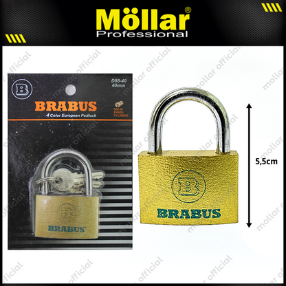 BRABUS D88-40 Gembok Kuning Blister 40 mm Short / Gembok Leher Pendek