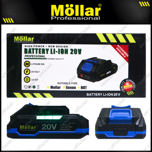 MOLLAR Baterai 20V 2.0 A Cordless Power Tools untuk CSG451