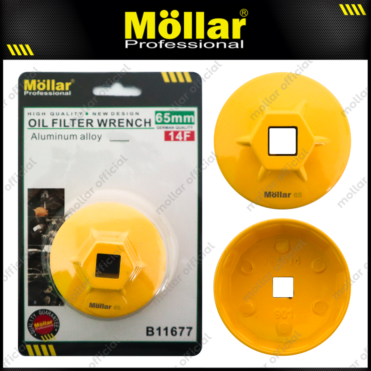 MOLLAR B11677 Kunci Oli Filter Mangkok 65 mm