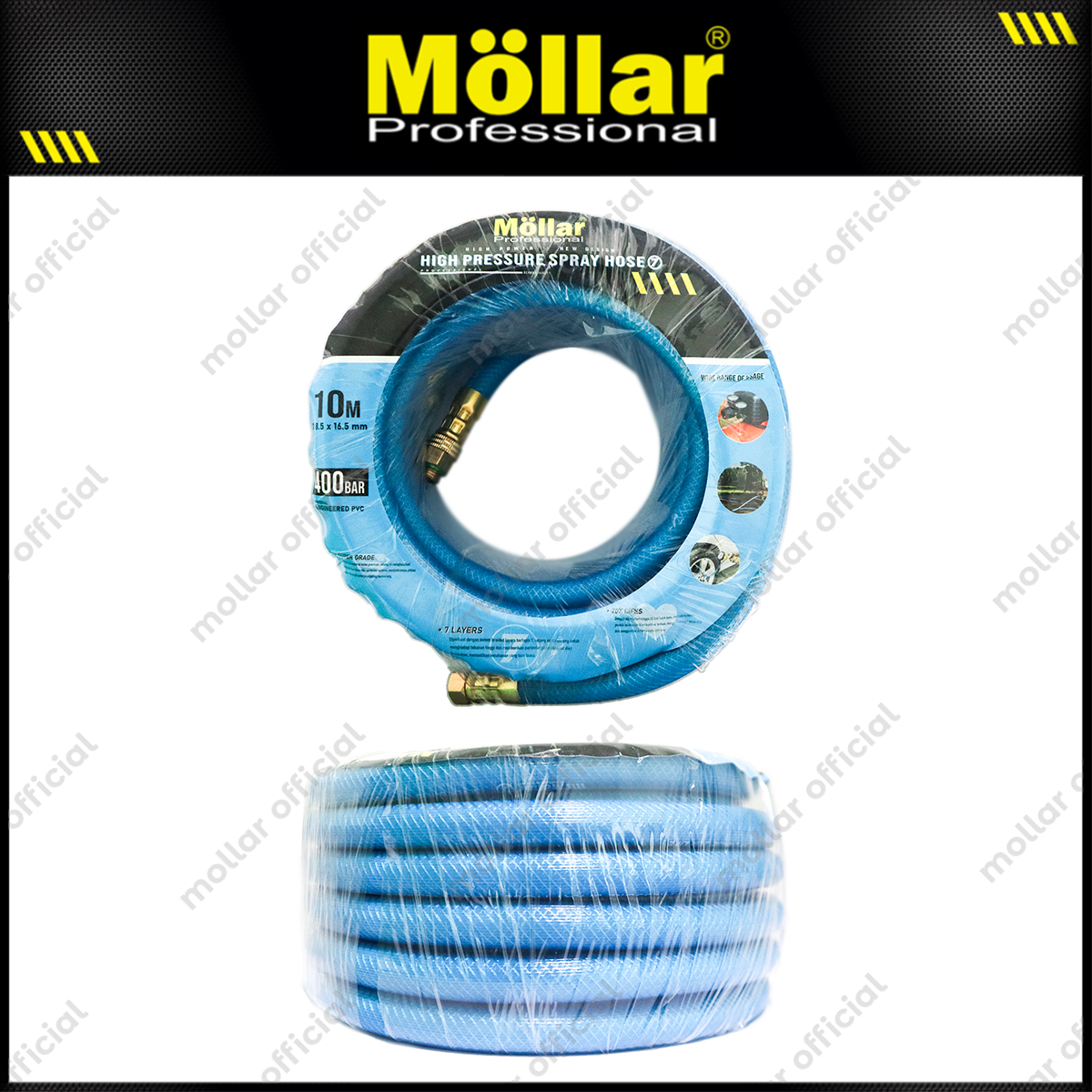 MOLLAR Selang Kompresor Biru 7 Layer 400 bar Panjang 10 meter