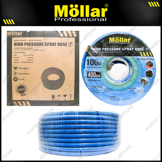 MOLLAR Selang Kompresor Biru 7 Layer 400 bar Panjang 100 meter
