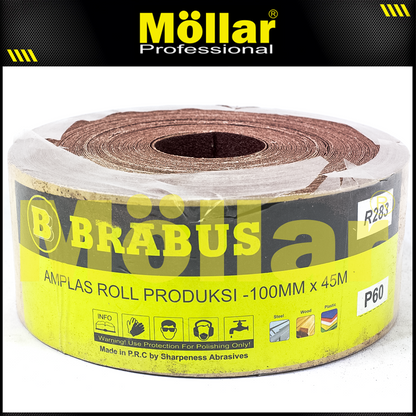 BRABUS No. 60 Amplas Roll 45 Meter Kain Abrasive Cloth Kayu Tembok