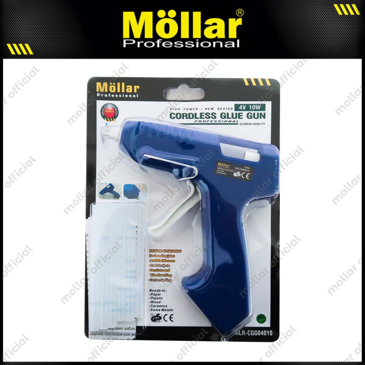 MOLLAR CGG04010 Mesin Lem Tembak Kecil Baterai 4V / Cordless Glue Gun