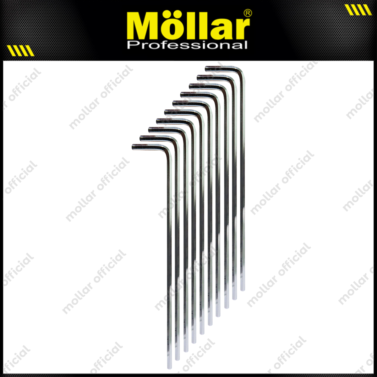 MOLLAR 10 Pcs 3 Mm Flat Kunci L Panjang Long Hex Key Wrench Hexagonal