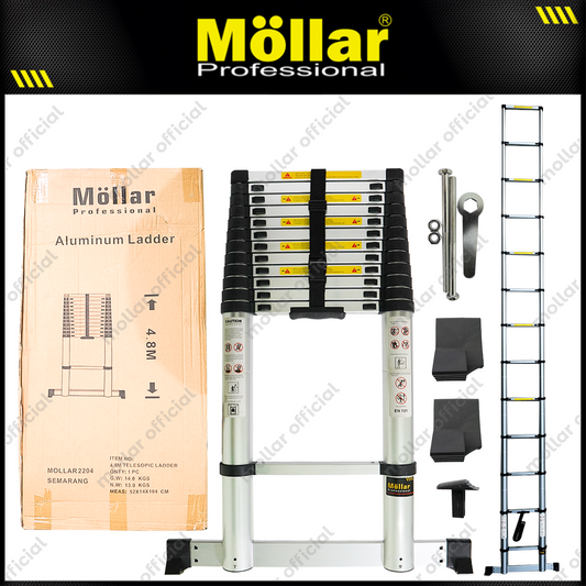 MOLLAR Tangga Teleskopik 4.8 meter / Single Telescopic Ladder