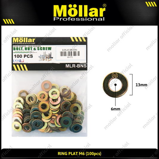 MOLLAR 93-073 Ring Plat M6 - 100 pcs