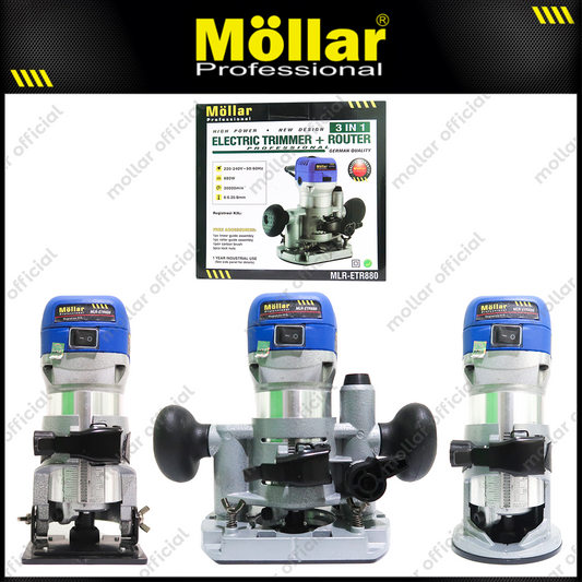 MOLLAR ETR880 Mesin Profil Kayu Listrik 3 in 1 / Wood Trimmer & Router