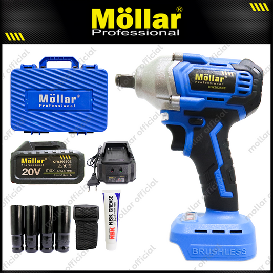 MOLLAR CIW20350 Mesin Buka Baut Mobil 1 Baterai 20V / Cordless Impact Wrench