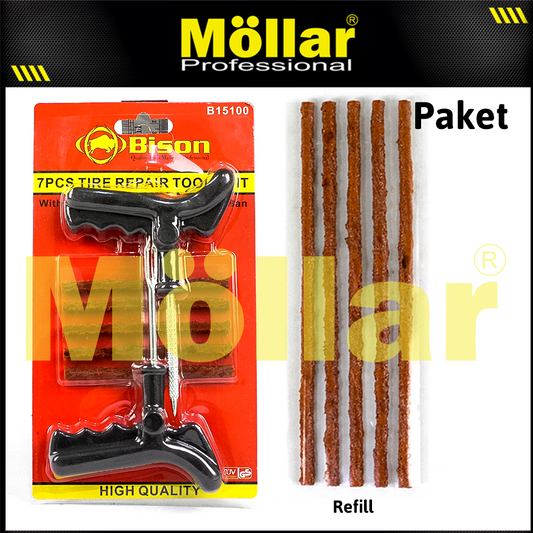 [PAKET] BISON 151 Alat Tambal Ban Tubles & Refill Cacing Karet Tubeless
