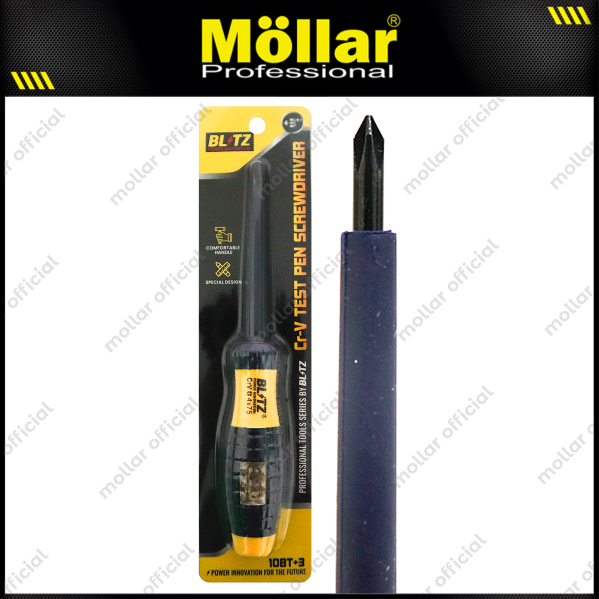 BLITZ Obeng Tespen 3" Plus x 4 mm