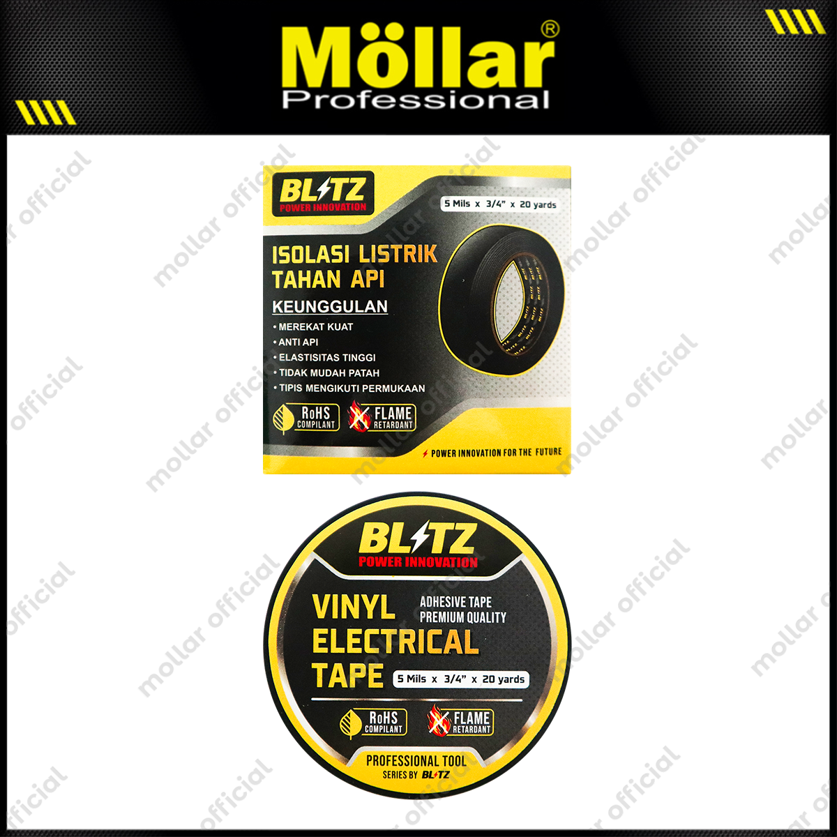 BLITZ Isolasi Listrik 3/4" x 20 Y Hitam