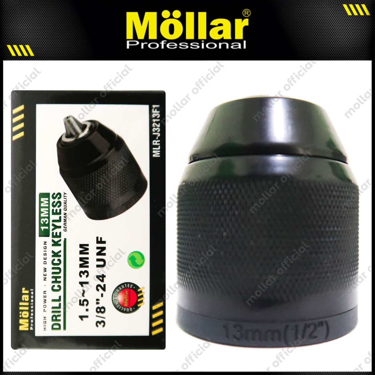 MOLLAR J3213F1 Kepala Bor Keyless 13 mm 3/8" 24 UNF