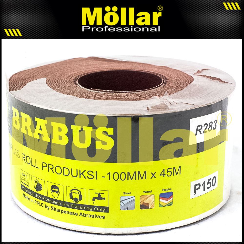 BRABUS No. 150 Amplas Roll 45 Meter Kain Abrasive Cloth Kayu Tembok