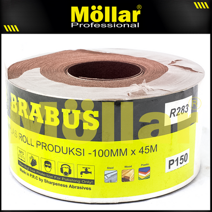 BRABUS No. 150 Amplas Roll 45 Meter Kain Abrasive Cloth Kayu Tembok
