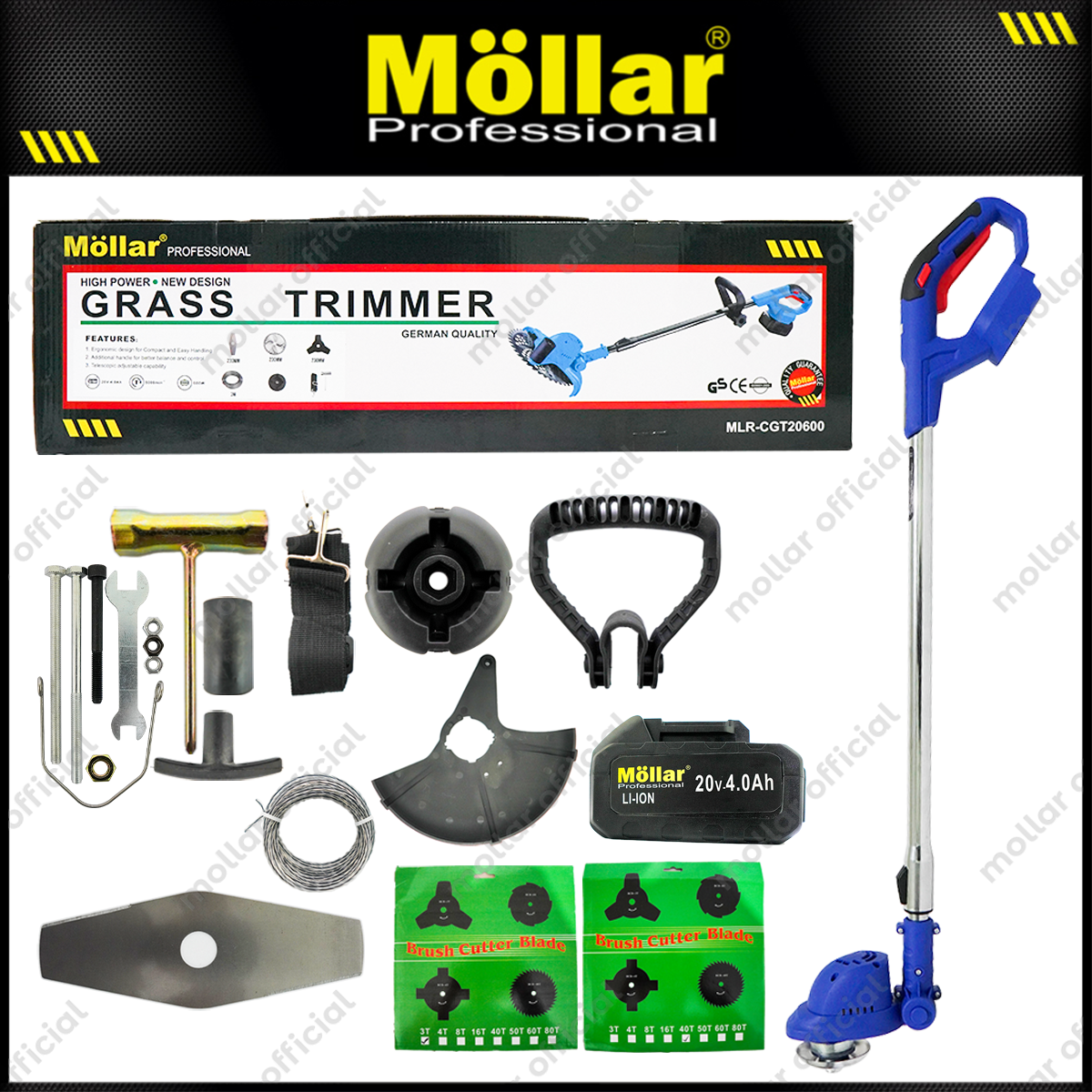 MOLLAR CDGT20600/CDGT900 Mesin Potong Rumput Baterai 20V Brushless