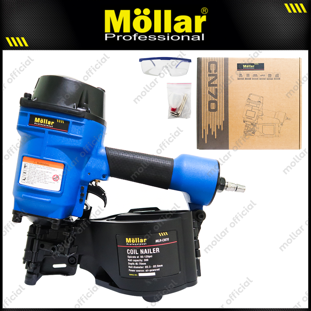 MOLLAR CN70 Mesin Coil Stapler Gun Angin Kompresor
