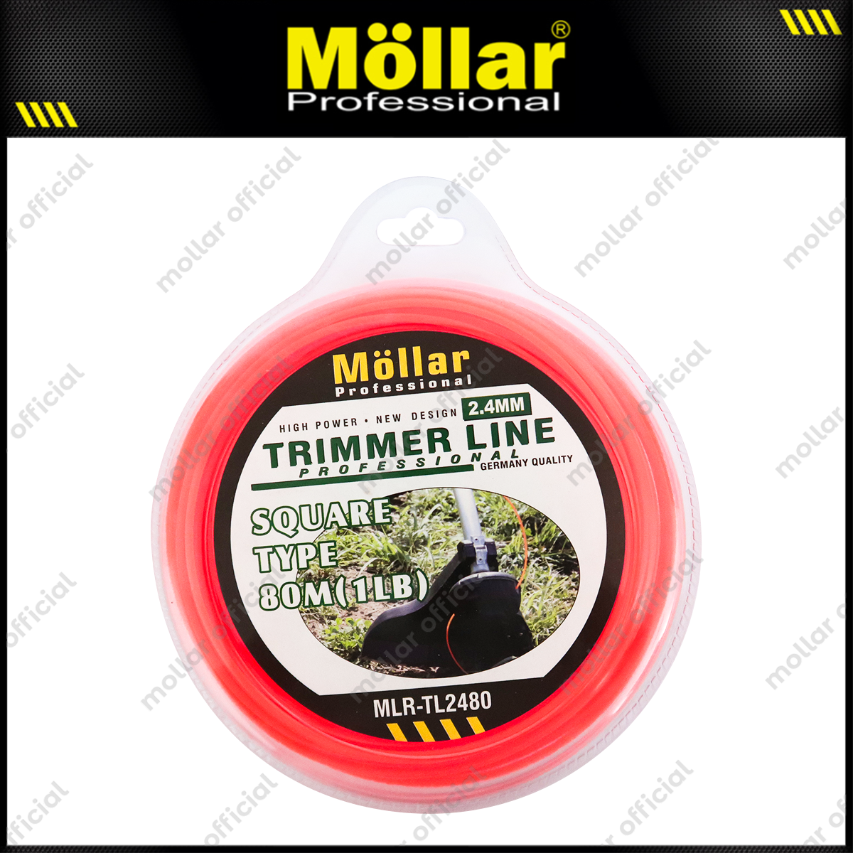 MOLLAR TL2480 Senar Mesin Potong Rumput 2.4 mm Panjang 80 meter