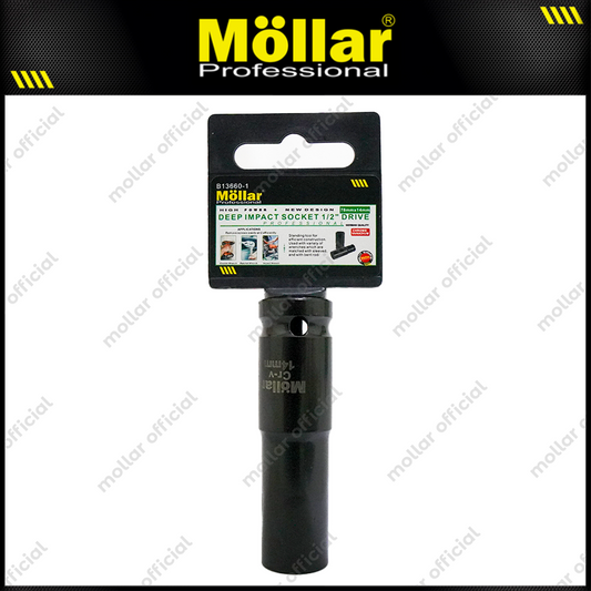 MOLLAR B13660 Mata Sok Panjang 1/2" 6PT 14 mm / Deep Socket