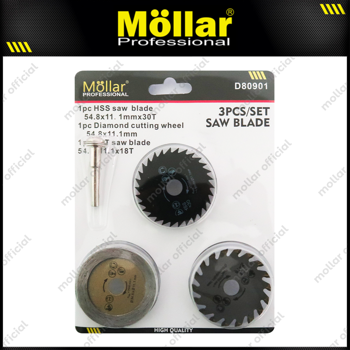 MOLLAR D80901 Saw Blade Set 3 pcs / Mata Mini Grinder 6 mm