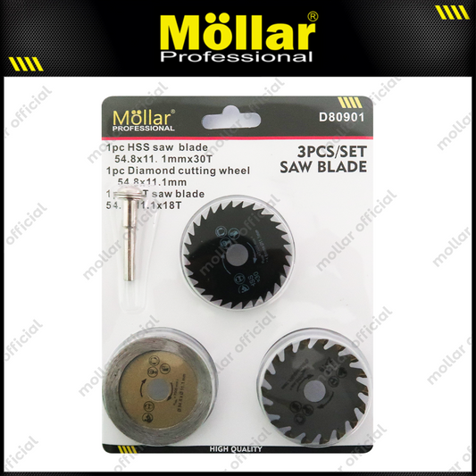 MOLLAR D80901 Saw Blade Set 3 pcs / Mata Mini Grinder 6 mm