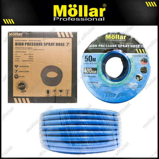 MOLLAR Selang Kompresor Biru 7 Layer 400 bar Panjang 50 meter